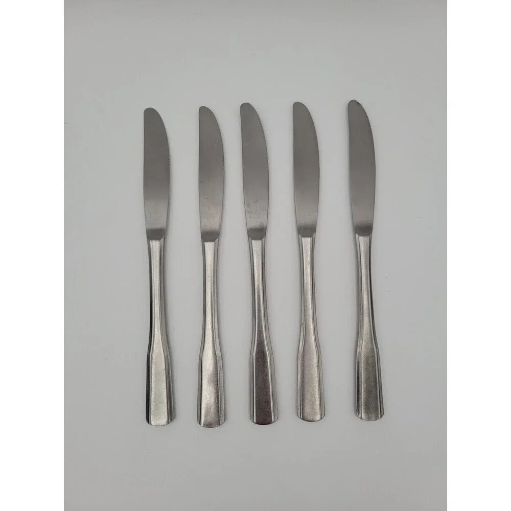Reed & Barton Rebacraft Stainless Steel Colonial Hall Lot of 5 Dinner Knives VTG